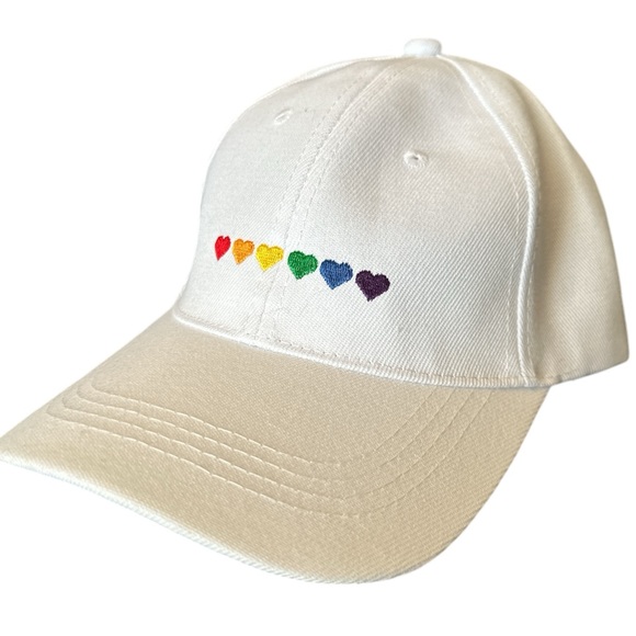 Rainbow Hearts ‘Season Of Love’ Embroidered Baseball Cap Hat - Picture 1 of 4